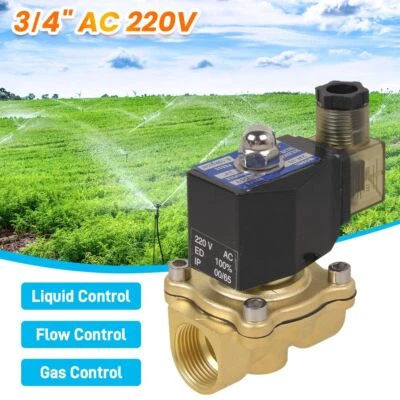 VICHIRSKIT Magnetventil Messing 3/4" 230V AC 0-10 Bar Viton NC Stromlos Geschlossen 150°C