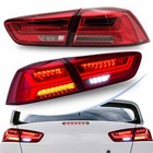 VLAND LED Tail Lights Fit Mitsubishi Lancer/EVO X 2008-2017 LED Red Rear Light