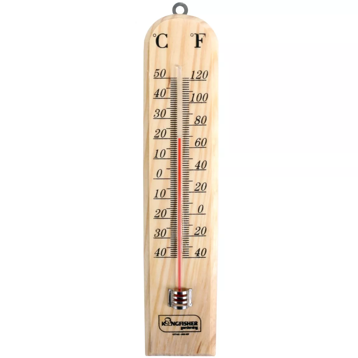 WOOD THERMOMETER Room Temperature Gauge C F Inside Outside Wall Mounted