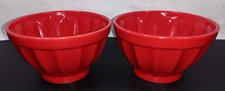 Vintage Red Ceramic Sarah Miller Soup Salad Cereal Bowl Set of 2 - 5 7/8"