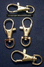 4 Huge swivel lobster claw jewelry clasps white gold plated 1 3/8" 35mm fpc294