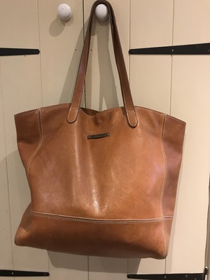 fat face large leather tote bag