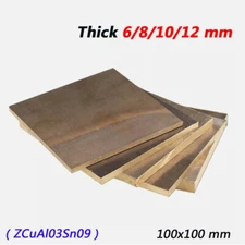 Aluminum Bronze Sheet Plate ZCuAl03Sn09 Metal Panel Thick 6/8/10/12mm 100x100mm