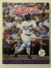 1991 Rafael Palmeiro Autographed Texas Ranger’s Souvenir Program MLB 