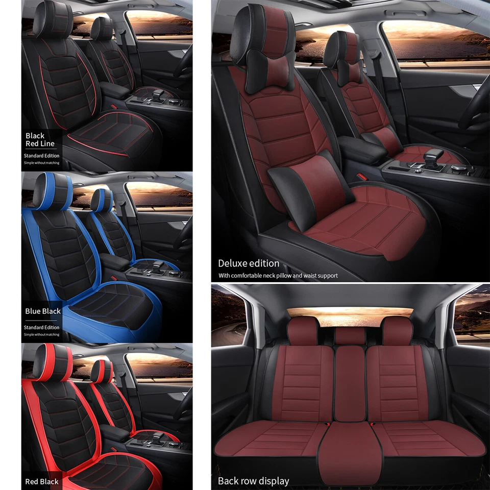 Funda de asiento de coche de cuero PU para Cadillac DTS STS XTS 2 asientos 5 asientos Foto 3 de 4