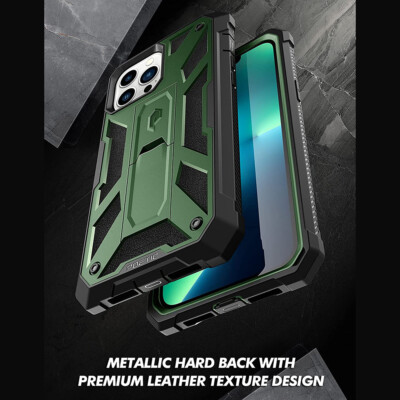 Rugged Case For Apple iPhone 13 Pro Shockproof Cover [Dustproof] Metallic Green