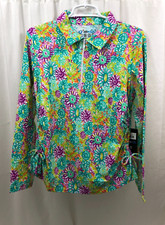 Women's Ibkul Ruched Side Active Shirt Large NWT