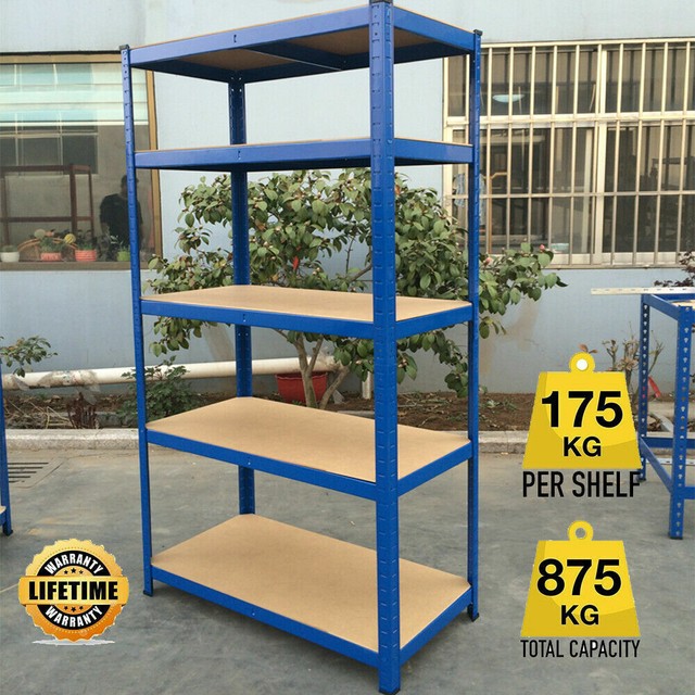 5 Tier Shelf Shelving Racking Heavy Duty Industrial Garage Storage Shelves NEW 5 Tier Shelf Shelving Racking Heavy Duty Industrial Garage Storage Shelves NEW