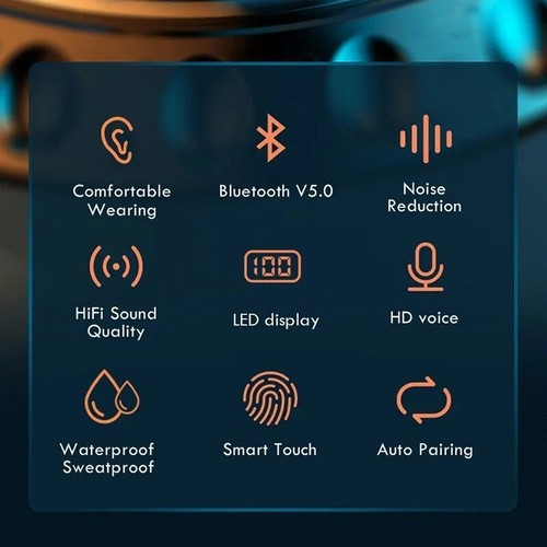 Ture Bluetooth5.0 TWS Sans Fil avec Powerbank Écouteurs Casque Stéréo Ear Bud - Photo 10 sur 18