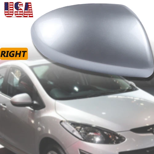 Passenger Side Door Wing Mirror Cover Cap Silver For Mazda 3 2010-2013 Mazda 2