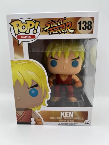 Funko POP! Games Street Fighter Ken #138 Vinyl Figure! NEW* Free Case