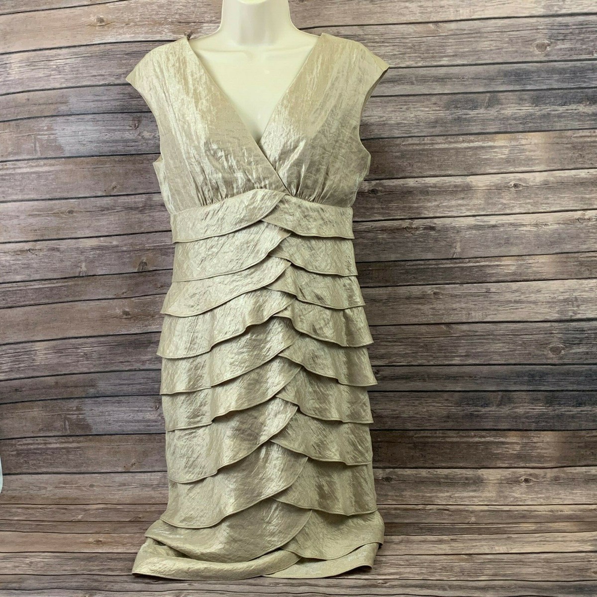 London Times Dress Womens Mother of the Bride Gold Metallic Tiered Sheath Size 8 | eBay London Times Dress Womens Mother of the Bride Gold Metallic Tiered Sheath Size 8 | eBay