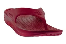TELIC Flip Flop Comfort Recovery Sandal Lightweight Waterproof in Dark Cherry