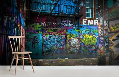 3D Abstract Graffiti Street Wall Murals Wallpaper Murals Wall Sticker Wall prin