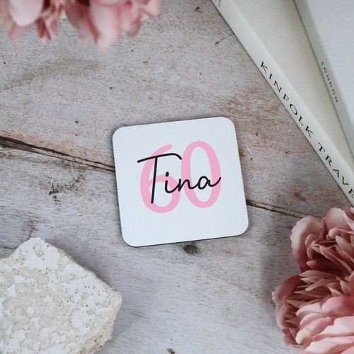 Juego personalizado de taza y montaña rusa de 60 cumpleaños 350 ml sexagésima taza de café para ella - Imagen 13 de 22