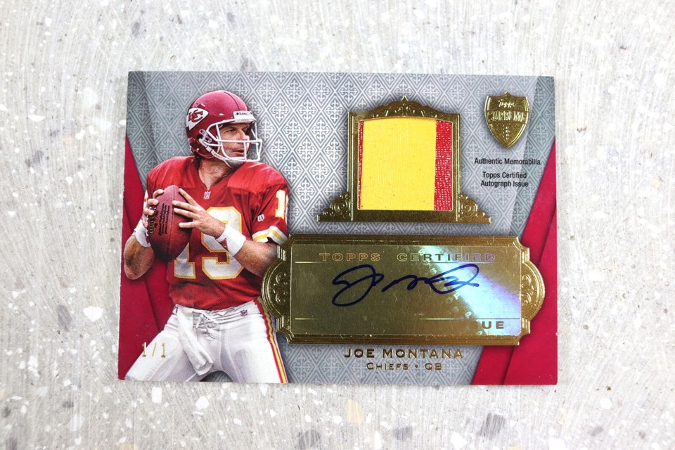 Joe Montana 2012 Topps Supreme 1/1 Autograph Relic Red PATCH AUTO