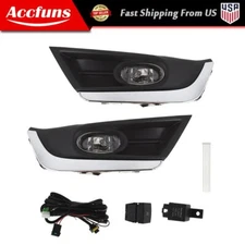 For 2017-2018 Honda CRV CR-V Bumper Fog Lights Lamps Driving Chrome Left+Right