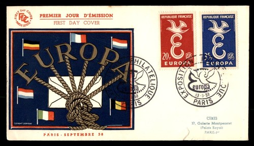 Mayfairstamps France FDC 1958 Bird Europa First Day Cover aas_35133