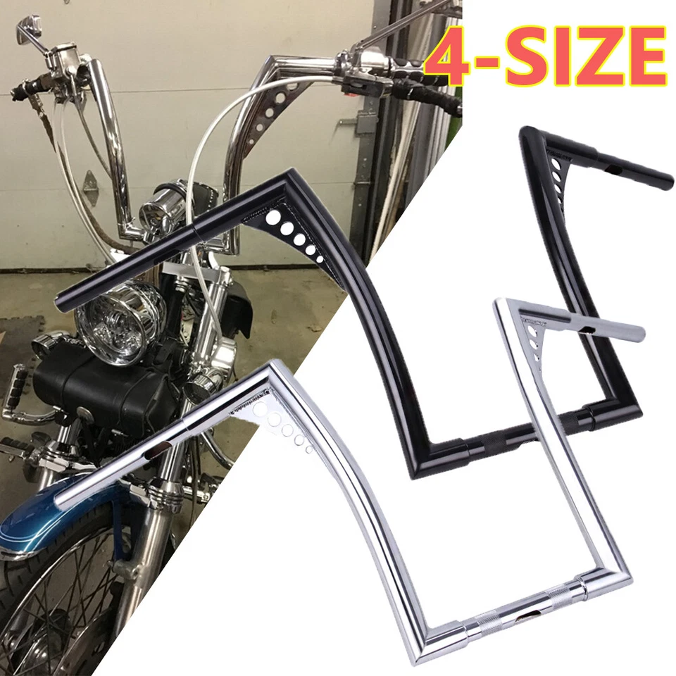 10'' 12'' 14'' 16'' Ape Hangers Handlebar DNA MONSTER 1-1/4" Fat Bar For Harley - Image 2 of 4