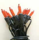 20 Ct Orange Halloween Lights Black Wire Cord Light Set Primitive Fall Crafts