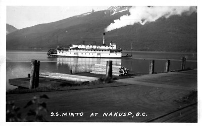 SS Minto Paddlewheel Steamship - Nakusp British Columbia RPPC