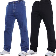 Stretch Elasticated Waist Jeans Mens boys Regular W30-W60 King Plus Size Pants