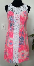 Lilly Pulitzer Tana Pink Colorful Vibrant shift Dress Sz 10
