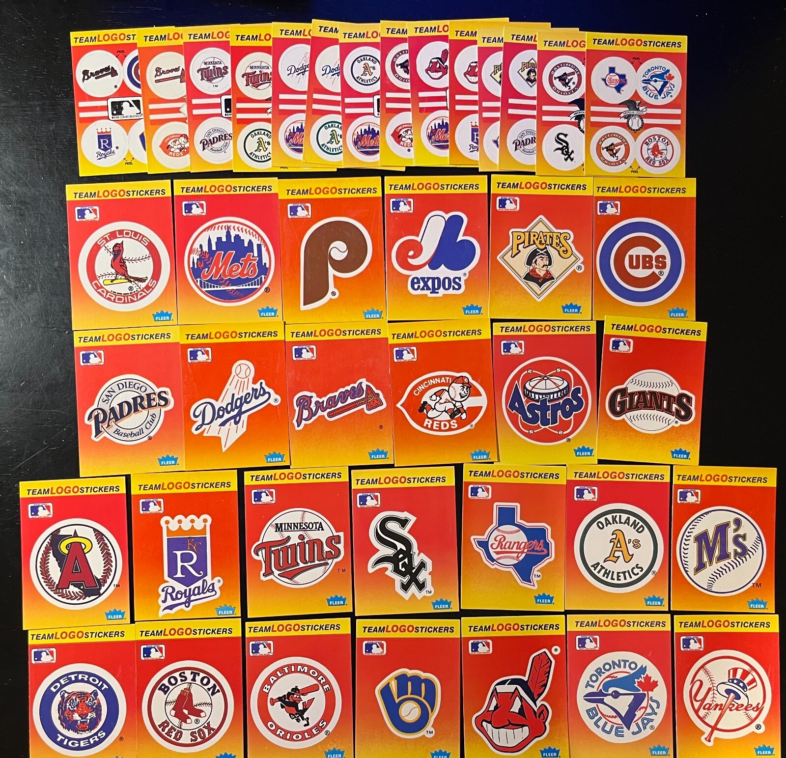 1991 Fleer Baseball Team Logo Stickers Complete Set of 40 eBay