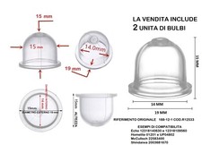 2 POMPETTA BENZINA 14 MM 19 MOTOSEGA DECESPUGLIATORE TOSAERBA POMPA SOFFIATORE