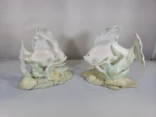 Vintage 1981 candle holders Fitz And Floyd Fish Figurines Japan