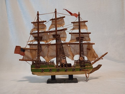 Vintage The USS Constitution Ship 12" X 12" Detailed - Picture 2 of 16