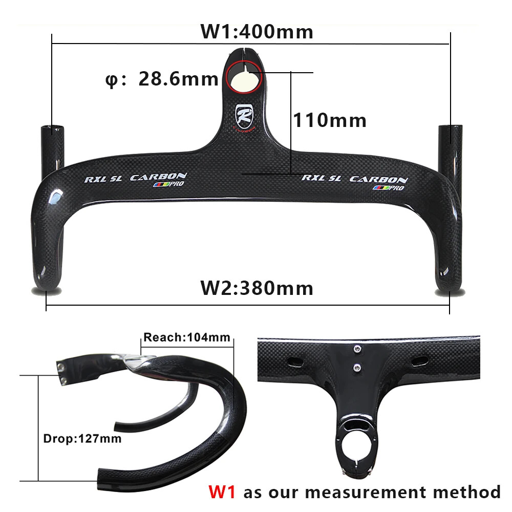 Carbon Road Bike Integrated Handlebar with Stem Bike Drop Bars Internal Routing
