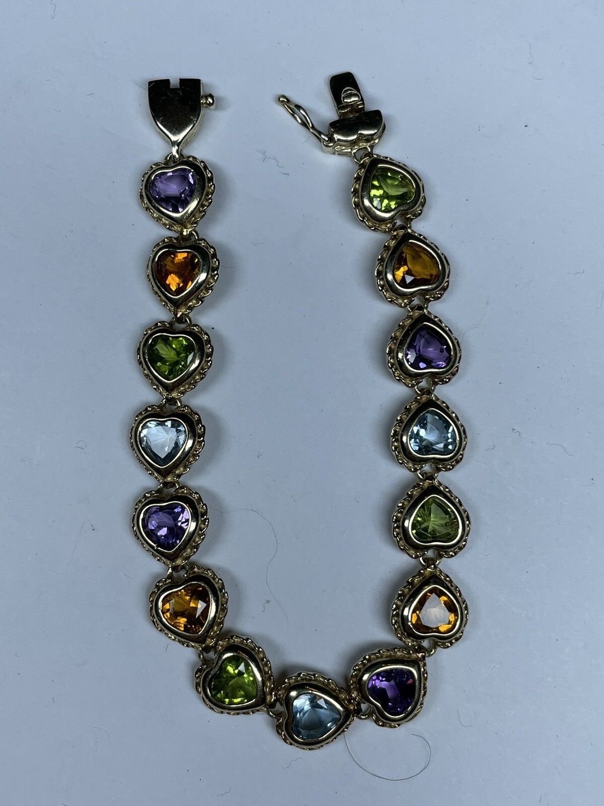 14k Solid Gold Heart Designed Multiple Colored, 1… - image 4