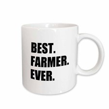 3dRose Best Farmer Ever - fun gift for farming job - farm - black text Mug