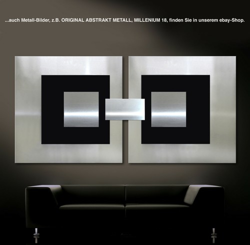 Originale Astratto Metallo Immagine Argento Nero Murale Oltre Divano Moderno 3D - Foto 8 di 10