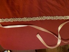 Bridal Waist Belt Rhinestones Pearl Slim Belt Wedding Dress Belt Accessory