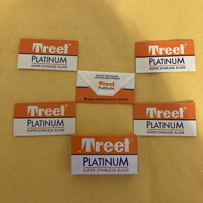 5 Double Edge Razor Blades, Treet Platinum