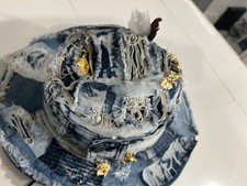 custom denim fedora cowgirl hat