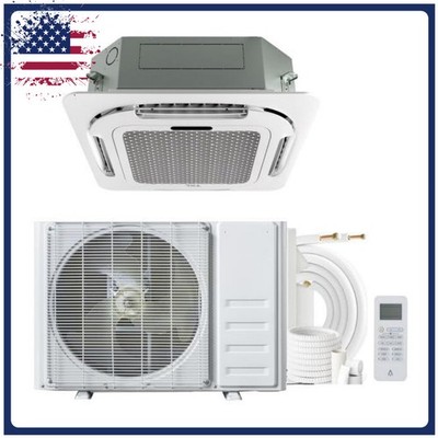 18000 BTU Ceiling Cassette Mini Split Air Conditioner Energy Efficient SEER 20.5