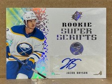 2021-22 Jacob Bryson SPx Rookie Super Scripts Autograph Card #RSS-BR. rookie card picture
