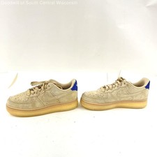 Nike Air Force 1 Low Suede Sneakers Tan Blue Size 7