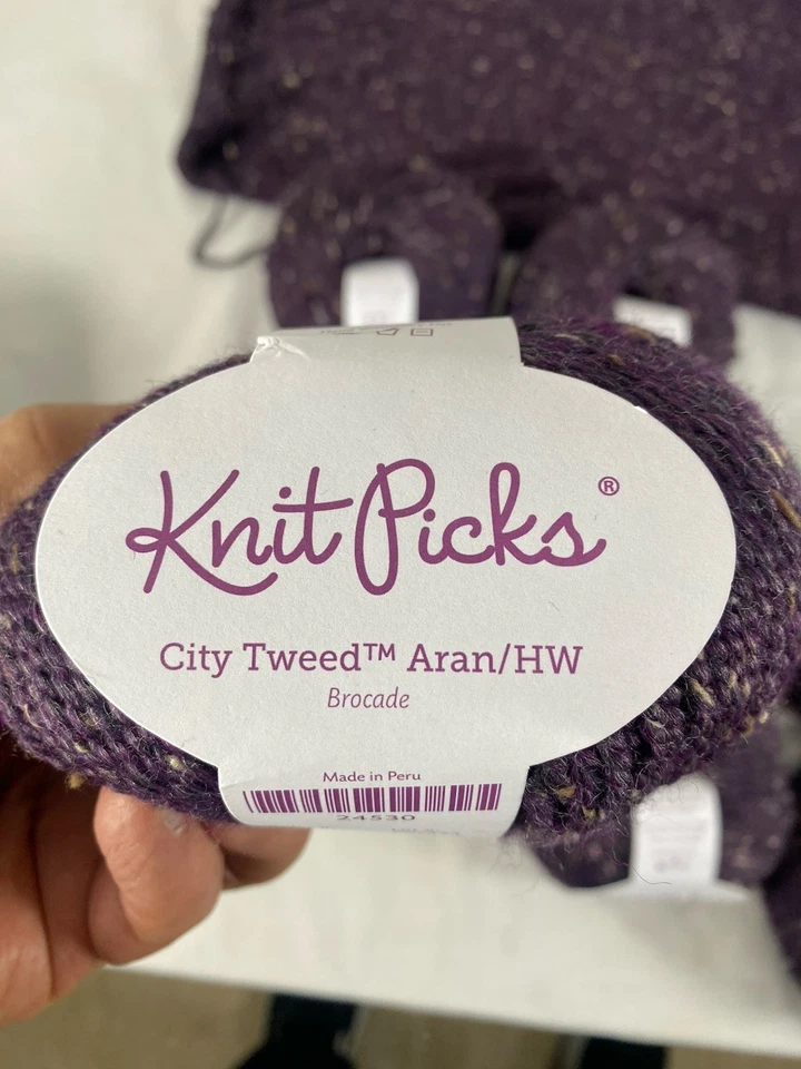 6 New Knit Picks City Tweed Arab/HW + Some Partials Wool Alpaca Purple - Image 2 of 4