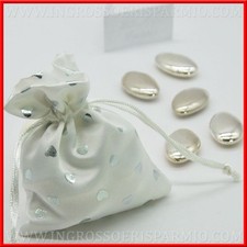 PORTACONFETTI RASO BIANCO SACCHETTI ANNIVERSARIO CONFETTATA