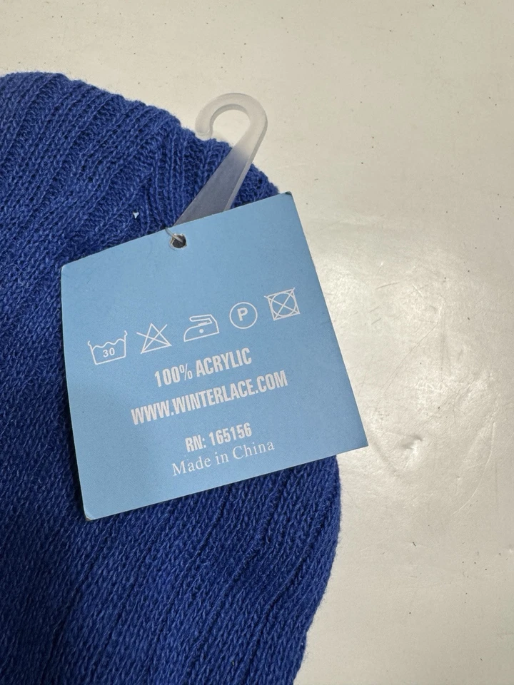 Winterlace Blue Youth Kids Winter Acrylic Beanie NWT - Image 3 of 4