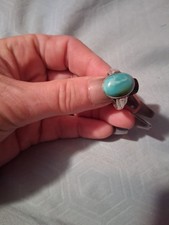 Vintage Native American Sterling Silver Womans Turquoise Ring Size 8