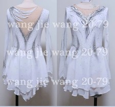 New Ice Figure Skating Dress Figure Skating Dress For Competition white dyeing
