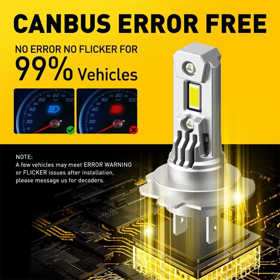 H7 LED Headlights Bulb Beam Low Conversion Super Bright Canbus Plug&Play 2/4X - Image 4 of 4
