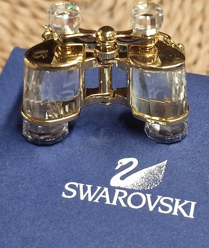 Swarovski Crystal Memories Opera Glasses Figurine, Gold Plated, Boxed