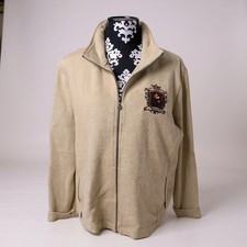 Disneyland Full Zip Butter Yellow Cardigan Embroidered Logo Men's Size XL