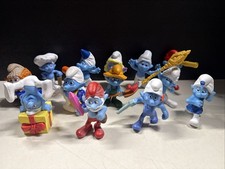 Lot Of 13 McDonalds Happy Meal Toys Smurfs Figures - All Different